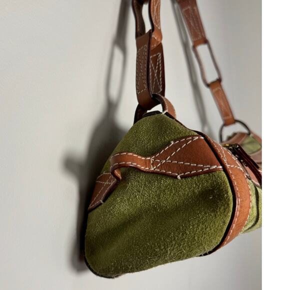 Vintage Kate Spade Green Suede Leather Shoulder Bag - Picture 8 of 12